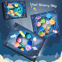 Juguetes artesanales de gran cielo estrellado para niños, dinosaurio encantador hecho a mano, manualidades para niños, juguetes educativos interactivos