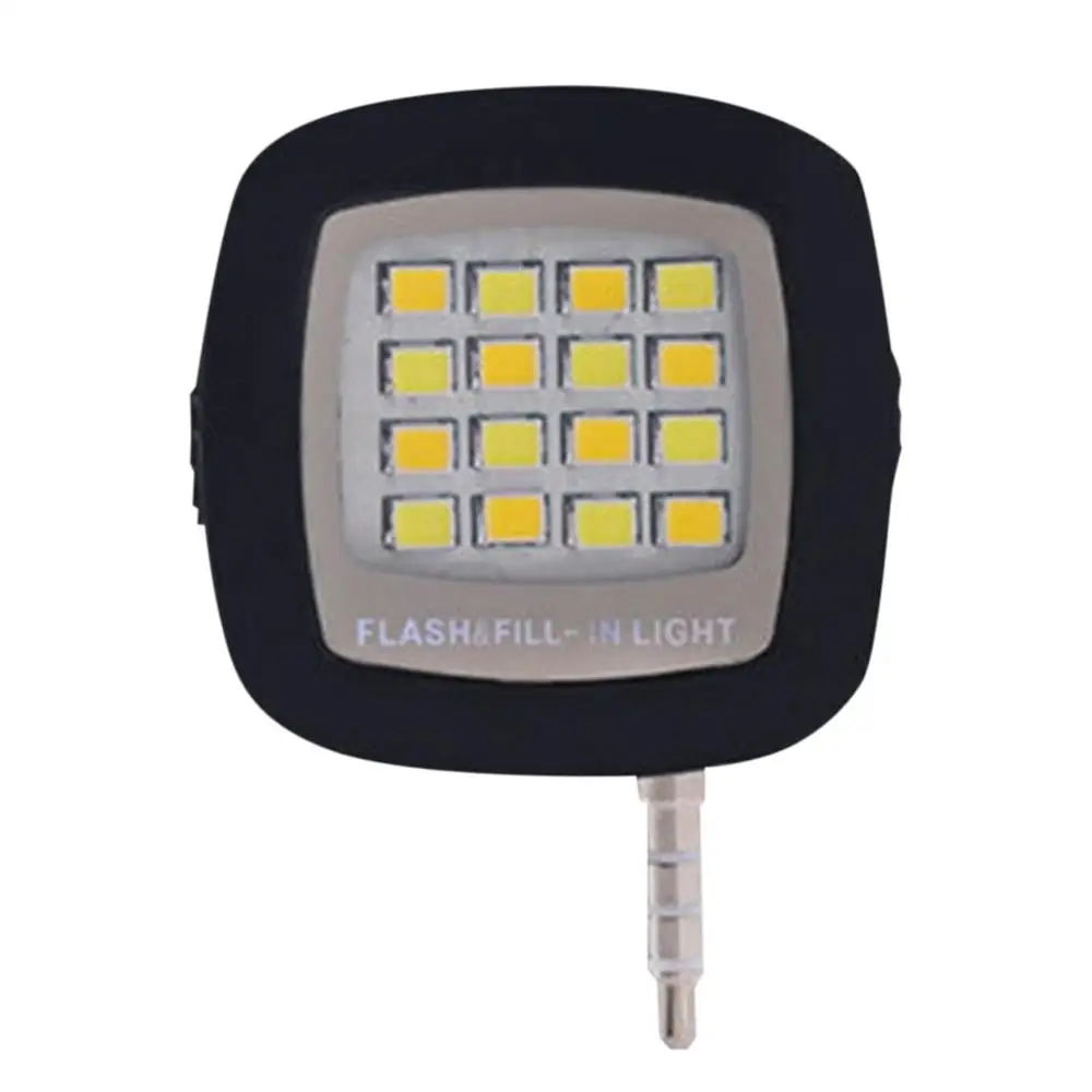 Универсальный светодиодный кольцевой светильник для селфи, портативный мобильный телефон, 36 светодиодный S, лампа для селфи, светящаяся кольцевая клипса для iPhone 8, 7, 6 Plus, samsung - Цвет: Black 16LEDS