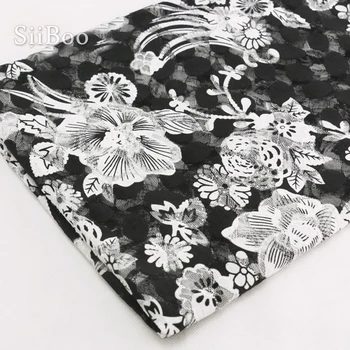 

2019 high quality floral printed muli color mesh elastic lace fabric for DIY handmade cloth cintas y blondas para costura SP5889