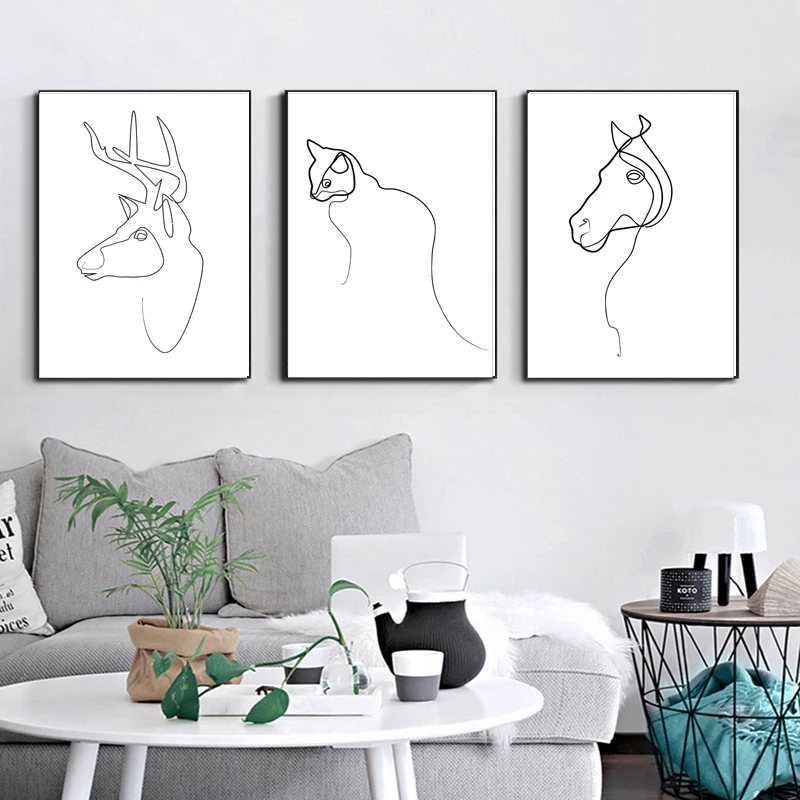 

abstract line art Posters And Prints Abstract Portrait Wall Artwork Canvas Modular Pictures Nordic Home Decoration Paintings