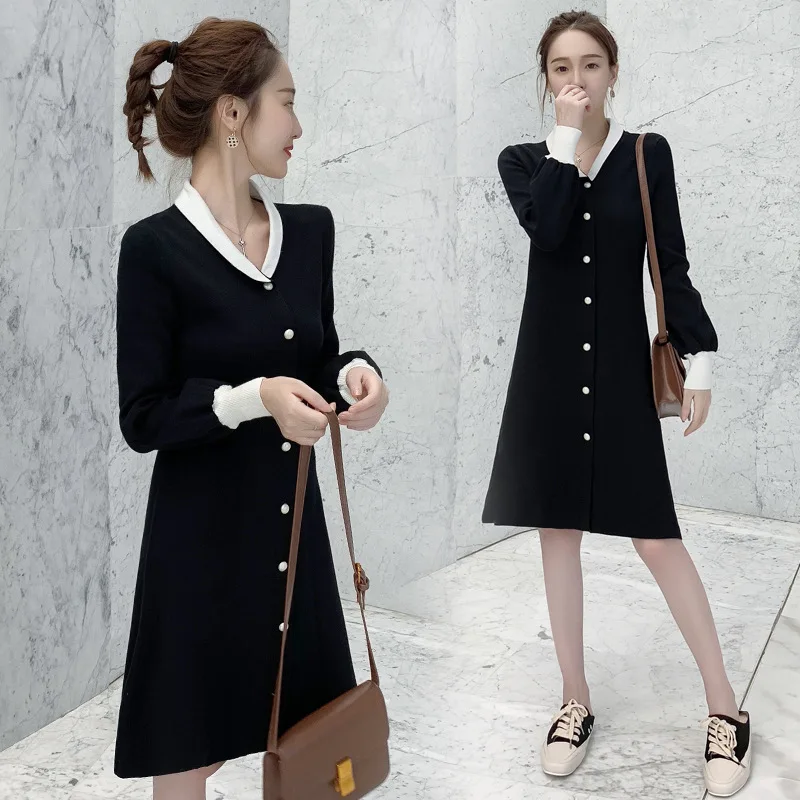 Осень зима Kintting Одежда для беременных Elegnant платья для кормления грудью одежда для беременных женщин