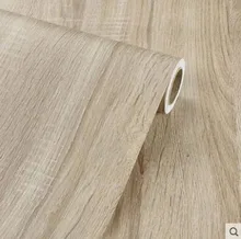PVC Waterproof  Removable Wood Grain Stickers  Self-Adhesive Vinyl Wallpaper Wardrobe Cabinet Table Furniture Renovation