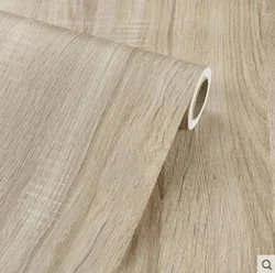 PVC Waterproof  Removable Wood Grain Stickers  Self-Adhesive Vinyl Wallpaper Wardrobe Cabinet Table Furniture Renovation