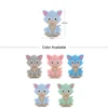 LOFCA Cat Silicone Beads 5pcs Infant Teether Silicone Baby Teething Beads Food Grade Nursing Chew Silicone Beads Baby Teether 2