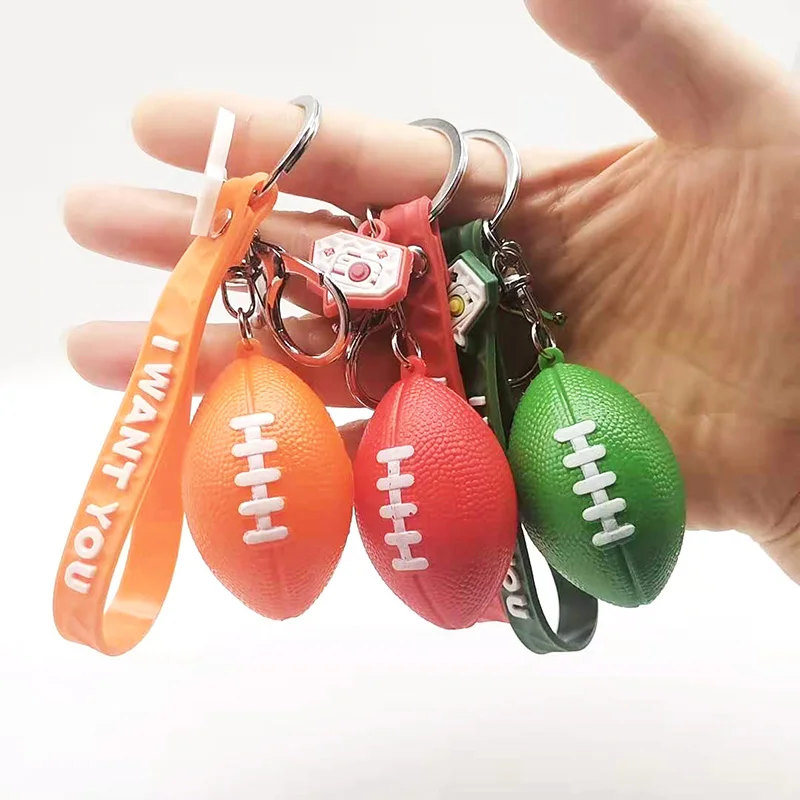 

Rugby Football Keychains Ball Keychain Car Bag Keys Decoration Accessories Woman Child KeyRings Gifts Sports Key Rings