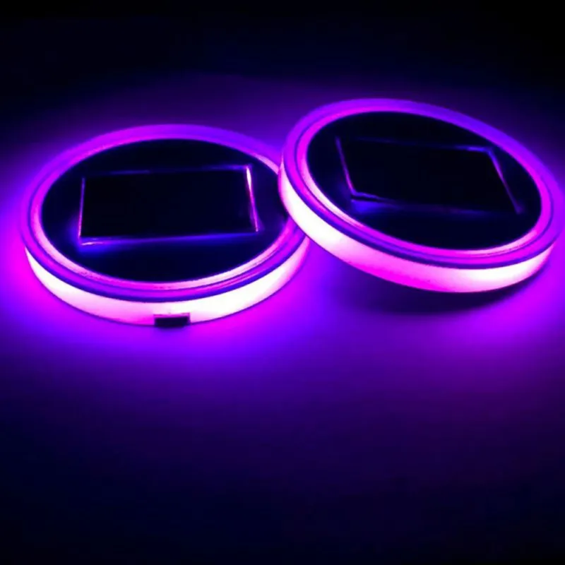 2 шт. 6,8 см Автомобильный светодиодный светильник RGB подстаканник Подстаканники светильник коврики подставки под бутылки коврик с водяным дном светодиодный атмосферный светильник Авто внутренние части