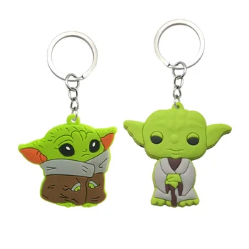 

1pcs PVC Cartoon Figure Star Wars Key Chain Lovely Baby Yoda Key Ring Charms Trinkets Birthday Gift Fashion Jewelry Accessories
