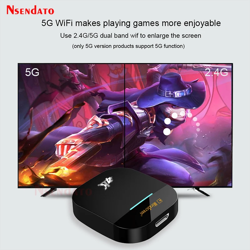Receptor de tv para Android e Ios G5-dispositivo de Streaming de Mídia sem Fio Mirascreen Wi-fi Miracast Airplay Dlna 2.4 Ghz - 5 4k - Image 3