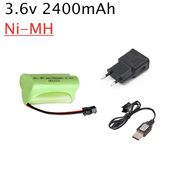 

2400mAh 3.6v Rechargeable Battery + USB Charger Set For Rc toys Car Tank Train Robot Boat Gun Ni-MH AA 3.6v Battery Pack