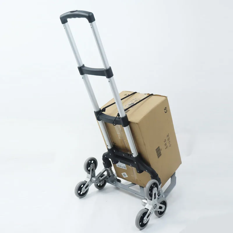 Stair Climbing Folding Hand Truck Aluminum Alloy Folding All Terrain Lightweight Hand Truck Quiet 3 Tires with Bag escadas de al