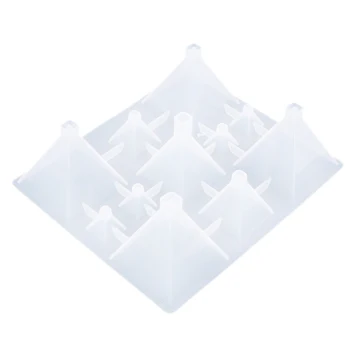 

5 Size Silicone Pyramid Shaped Cabochon Crystal Gem Pendants Mould Resin Ornament Mold for DIY Necklace Earrings Charms