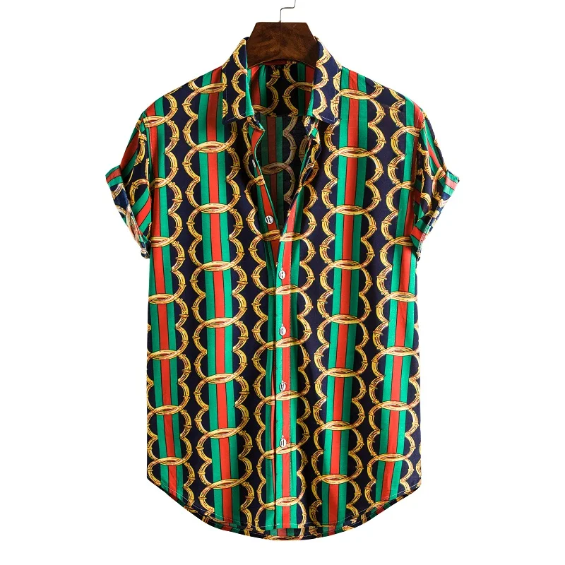 2021Camisas florales de manga larga de Otoño para hombres camisas estampadas con flores de corte delgado para hombres camisola