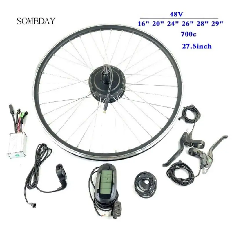 

SOMEDAY Electric Bicycle Conversion kit 48V 250W Rear Cassette Brushless Hub Motor wheel for KT LCD6 display ebike kit