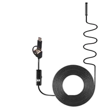 Портативный эндоскоп для наблюдения за фотографиями 3 в 1 7 мм 6 светодиодный Компьютер Мобильные телефоны инструмент для чистки ушей эндоскоп