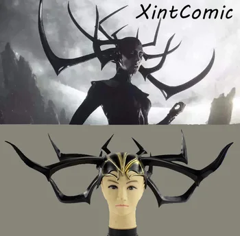 

Thor Ragnarok Hela Mask Cosplay Prop Witch Demon PVC Helmet Halloween Makeup Ball Accessories Prop 70cm Helmet