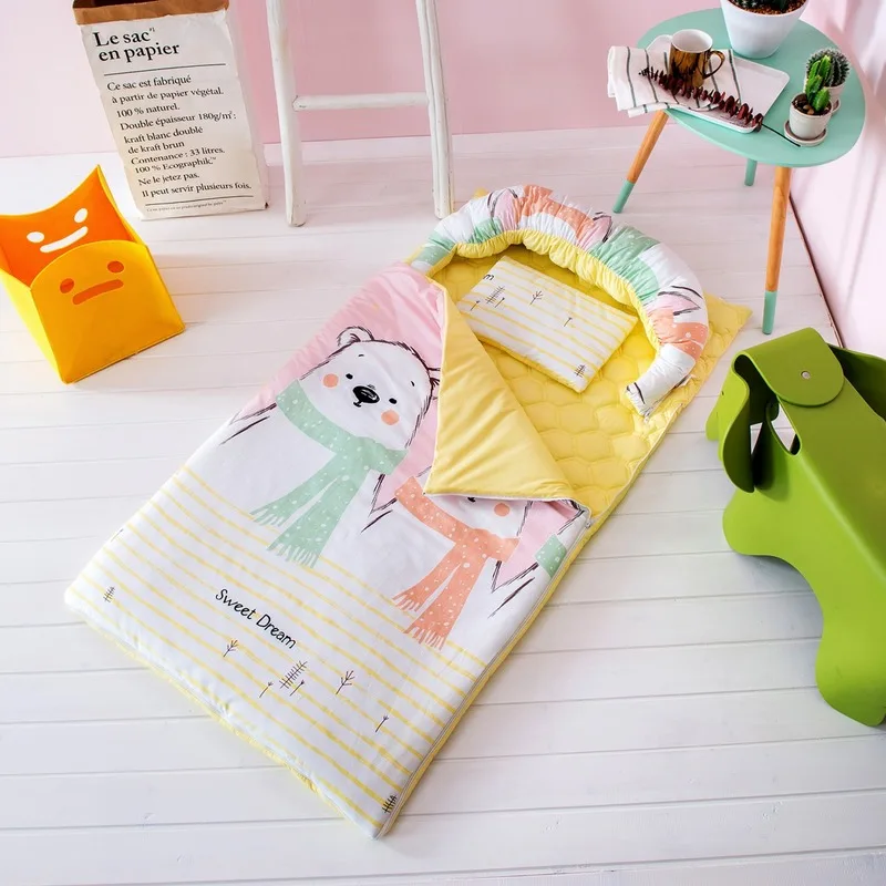 

4pcs Cotton Baby Sleeping Bag Anti-Tipi Sleepsacks Warm Detachable Kid Bedding Set Animal Sleep Sacks Four Seasons Universal