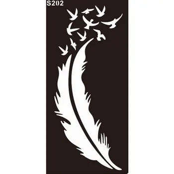 

1 Sheet Black Flower Style Henna Stencil Body Art Temporary Tattoo Sticker Pape Paiting Glitter Tattoos Charming Tool