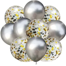 10 шт 12-дюймовые металлические шары двухцветная конфетти микс вечерние шарики для украшения на день рождения свадебные сувениры Новинка! фигурные бусины воздушные шары