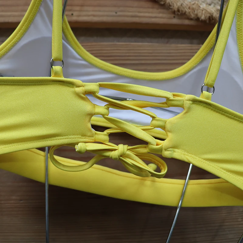 Riseado Cut Out Bikinis Set 2020 Swimwears Women Swimsuits High Cut Bikinis Sexy biquini Strap Beachwear Lace Up Bathing Suit