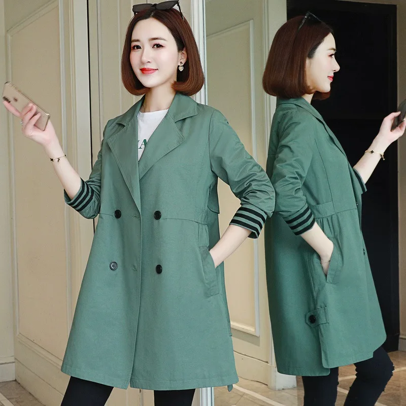 

Trench Coat Women's Mid-length 2019 Early Autumn New Style Elegant Korean-style Loose-Fit Versatile Large Size Slimming Spring A