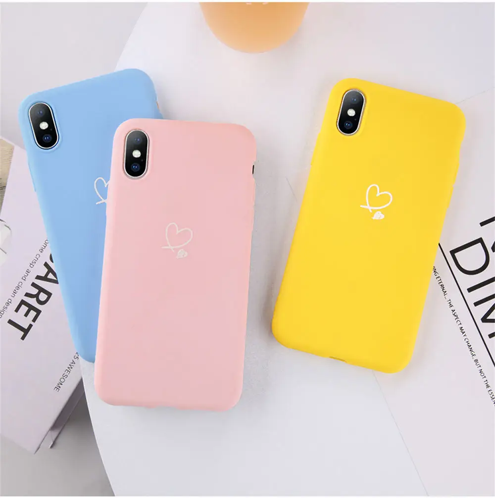 SAKZNR разноцветное сердце «любовь» чехол для iPhone 6 6S 7 8 Plus 11 Pro X XR XS Max 5 5S SE карамельный цвет чехол для телефона мягкий ТПУ задняя крышка