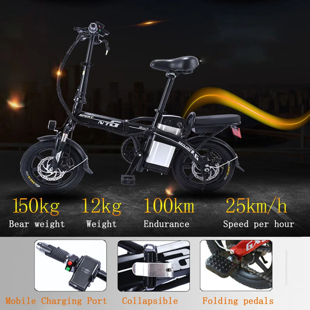 Clearance E Bike Scooter Two Wheels Electric Bicycle Brushless Motor 250W 48V Folding Smart Two Wheels Electric Scooter For Adult 8