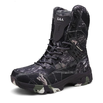 

Military Boots Men Tactical Combat Ankle Boot Winter Autumn Army Work Shoes Male Outdoor Hiking Shoes Hunting Boots Camouflage