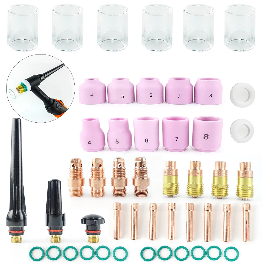 WP17 18 26 TIG Welding Torch Nozzle Gas Lens Pyrex Glass Cup Kit BI1082 WP17 18 26 TIG Welding Torch Nozzle Gas Lens Pyrex Glass Cup Kit BI1082