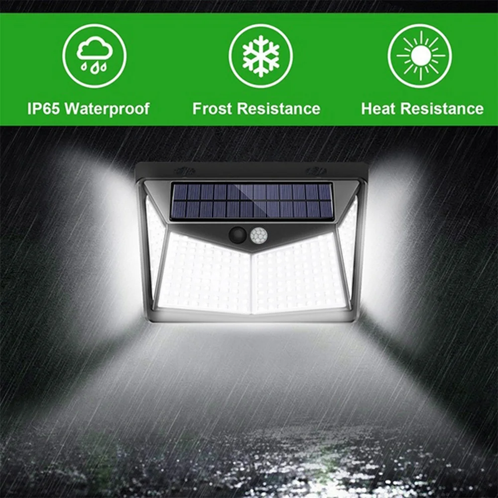 Eco-Friendly Wall Light Walkway Lights Street Lamp Waterproof Motion Sensor Solar Power 208 LED Security Flashlight Outdoor