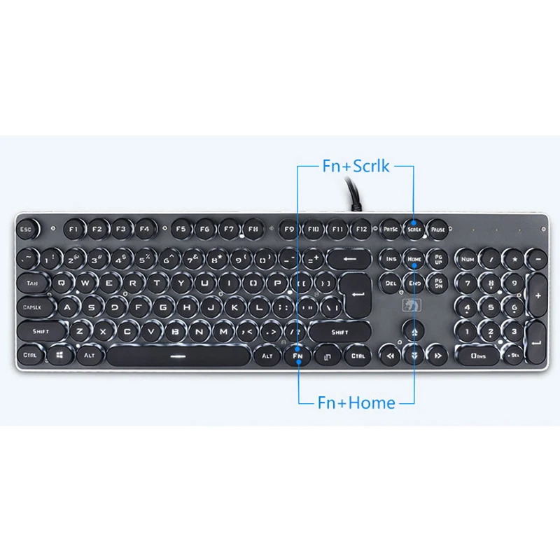 Gaming Keyboard Mechanical Imitation Keyboard Gaming RGB Keyboard with Backlit Ergonomic Keyboard 104 Keycaps for PC Black