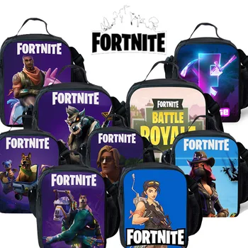 

Fortnite Student Lunch bag Fortress Night Dinner Bag Container Portable Food Handbag Shoulder Bags Boy Anime Fresh Cooler Bag