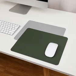Tapis de souris Double face en cuir PU, antidérapant, carré, pour ordinateur de bureau, jeu, ordinateur portable, PC 