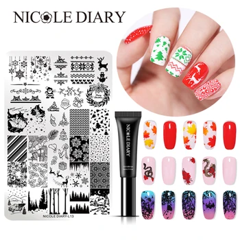 

NICOLE DIARY Gel Polish 8ml Nail Stamping Gel Colorful varnish Soak Off Varnish Stamping UV Gel for Nail Art Stamping Plate