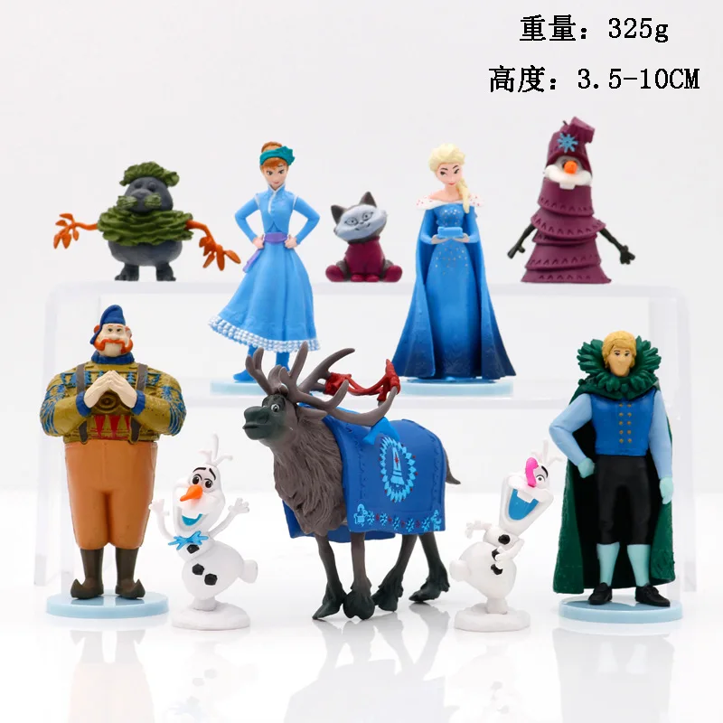 

10CM 10pc/set Frozen-2 Anna Elsa Olaf Action Figures Princess Snow Queen PVC Model Doll Toys for Children Girls Christmas Gifts