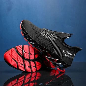 

2020 New Men's Sports Shoes Flying Weaving Brand Cushioning Running Shoes Men Walking Sports Shoes Designer Black Non-slip Shoes