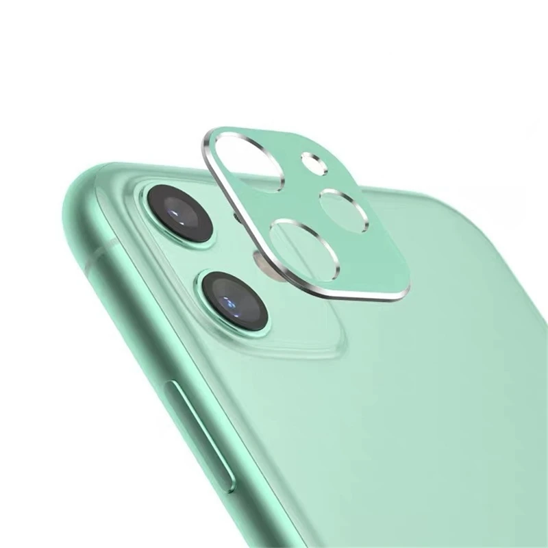 Acespower Полночь Зеленый металл крышка объектива для iPhone телефон задняя камера 11 Pro Max сплав защитное кольцо без Закаленное стекло пленка - Цвет: Green
