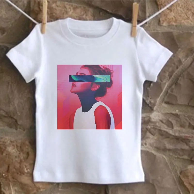 CDJLFH футболка для девочек модная детская рубашка с короткими рукавами, забавная пародия, крутая Детская рубашка с изображением колеса, летняя рубашка в Корейском стиле, рубашки для малышей, Kawaii - Цвет: 8031