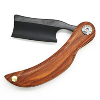 

Redwood Handle Mini Shaving Razor, Personality Palm Razor Men's Razors Hair Cut Tonsure