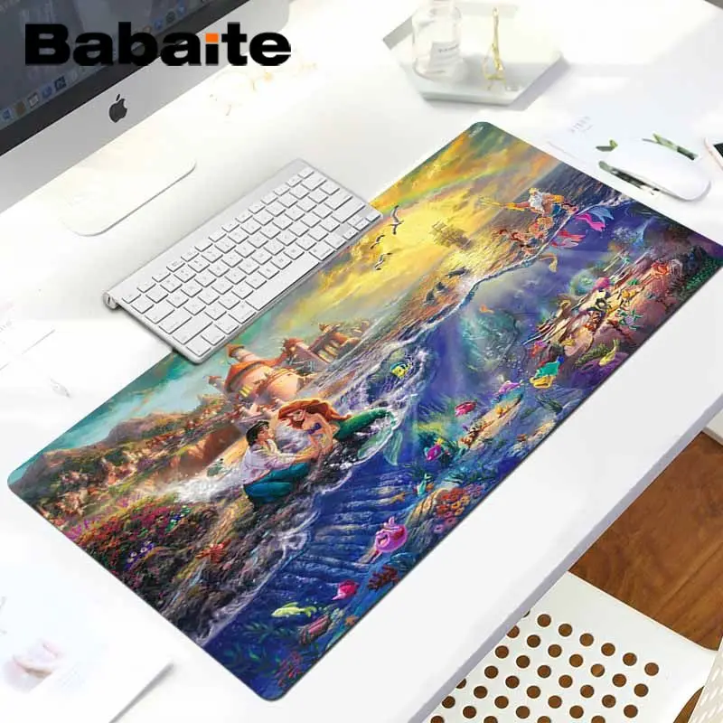 LockEdge 30x80cm Babaite мой любимый мультфильм Русалка Принцесса нескользящий прочный силиконовый компьютерный коврик для ноутбука игровой коврик для мыши - Цвет: LockEdge 30x80cm
