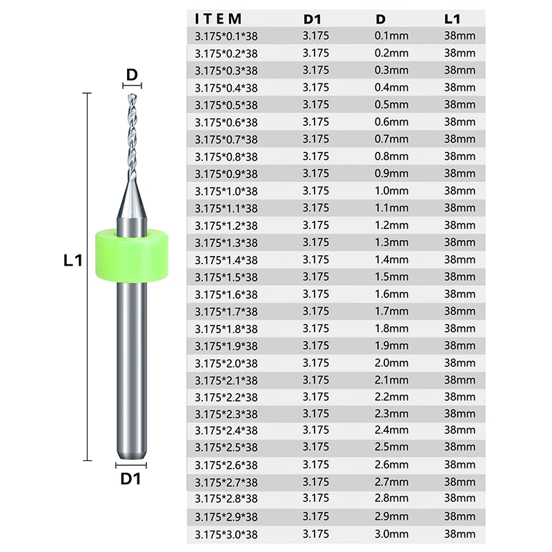 30-Piece PCB Micro Drill Bit Set - Sizes 0.1mm To 3.0mm For Circuit Board Drilling