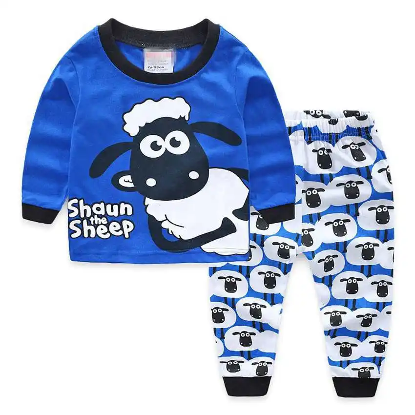 Новые детские пижамы детская одежда для сна пижамы с рисунками животных для мальчиков и девочек от 2 до 7 лет, полосатая одежда для сна с изображением машин, самолета, пижамы для малышей