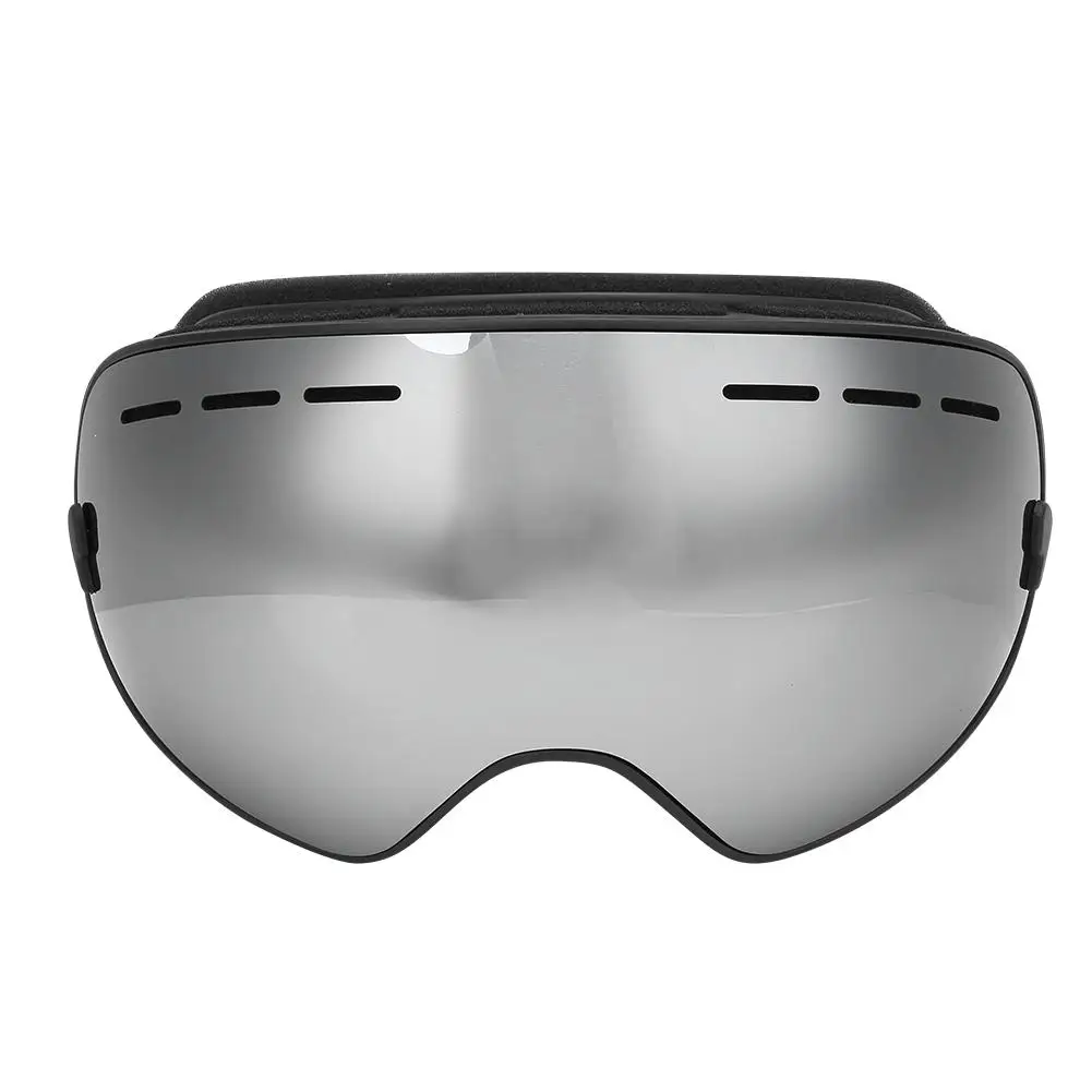 Лыжные очки двухслойные UV400 Анти-туман большие Лыжные маски очки Лыжный Снег Мужчины Женщины Сноуборд очки - Цвет: Серебристый