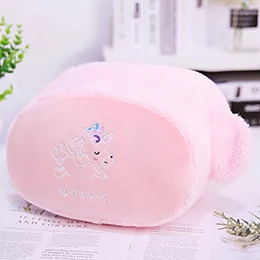 Unicorn Подушка с вышитыми животными, сохраняющая тепло, пушистая зимняя подушка с отверстиями, динозавр, авокадо, гигантская панда, кактус, плюшевая подушка, 30*25 см - Цвет: Unicorn