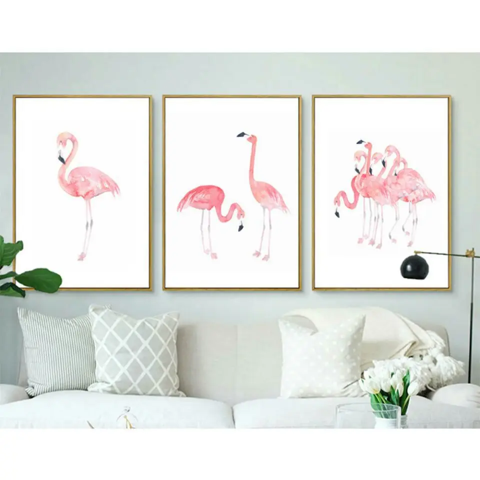 

Pink Flamingo Decorative Painting Hallway Bedroom Wall Pictures for Living Room Garden Decoration Canvas Art Posters and Prints