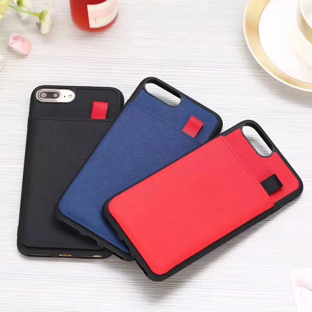 

Fashion Phone case With Pulling Card Pocket for iPhone X XR Xs Max Case for iPhone 7 8 6S plus Back Cover