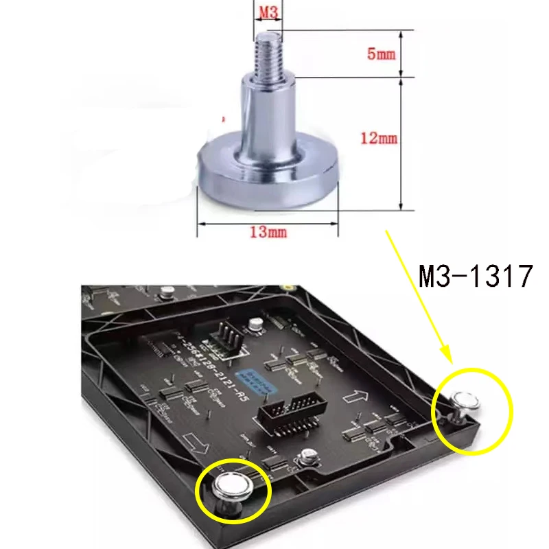 20 pcs M3-1312/M4-1313 LED Screen Dispaly semi-outdoor/Outdoor Module fixed magnetic column Screw for module panel,Magnet Screw