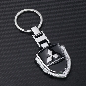 

3D Metal Car Keychain Key Chain ring For lancer asx outlander pajero l200 mitsubishi galant keyring decoration Accessories
