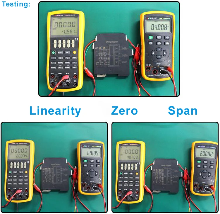 4-20mA to 0-10V converter accuracy testing