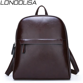 

New 3 in 1 Retro Backpack Women PU Leather School Bags For Teenage Girls Anti-theft Ladies Shoulder Bags Simple Travel Backpack