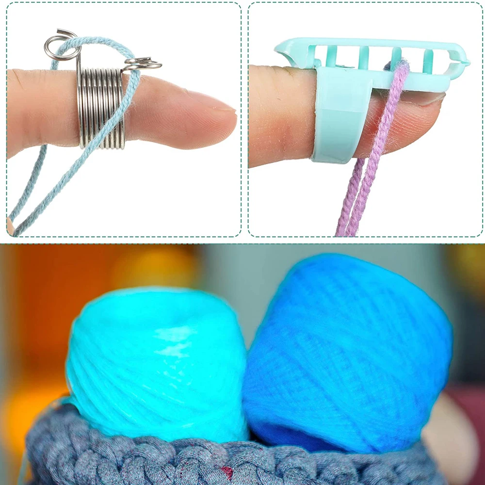 4PCS Metal Knitting Ring Finger Yarn Holder for Knitting Loop Crochet  Thimble Knitting Sweaters Craft Sewing Accessories - AliExpress